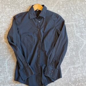 J Crew Stretch‎ Shirt Womens XS Gray Long Sleeve Button Down Classic